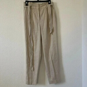 EUC | Express | High Waisted Paperbag Ankle Pants | Beige | Sz 6